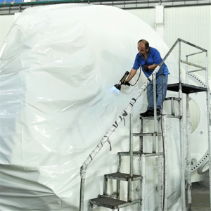 Sac VCI rétractable antirouille blanc pour produits métalliques